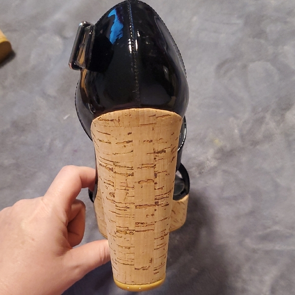 Stuart Weitzman Black Patent Leather Wedges - Picture 12 of 13